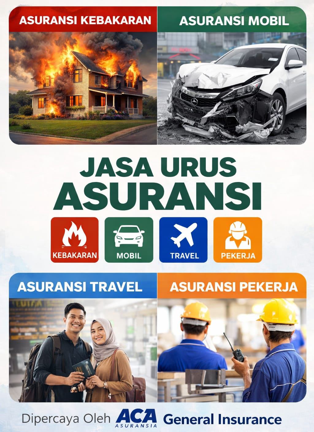 Jasa Asuransi Kebakaran, Mobil, Travel, dan Pekerja