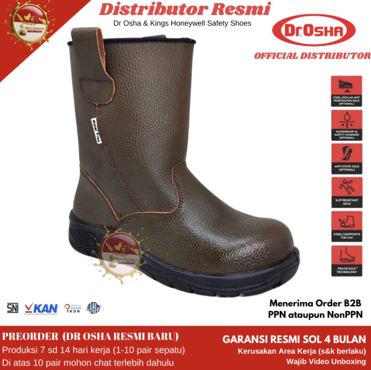 Sepatu Safety Dr Osha Vegas Boot 3399 S1