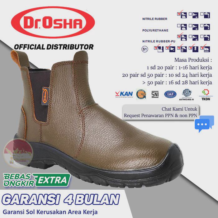 Dr Osha Safety Shoes Dallas Ankle Boot 9232 - Sol Rubber PU - 40